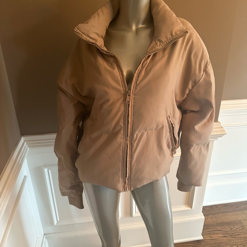 Dissh Bomber Puffer Beige Jacket Sz 10
